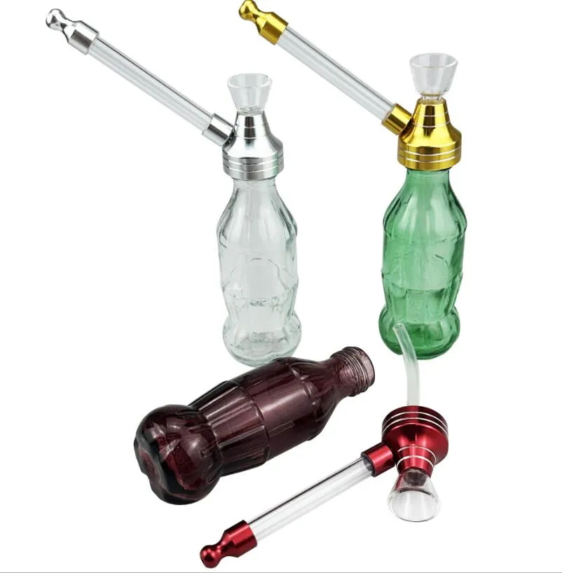 Smoking Pipes Creative Filter Pipe Smoke Unique Glass Coke Bottle Pipes Wholesale Bong Hookah Accessories Color Random