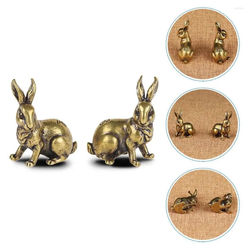 Decorações de jardim 2 PCs prateleiras de livros para escritório de bronze signo chinês Signo delicado adorno puro estátua adorável modelo requintado