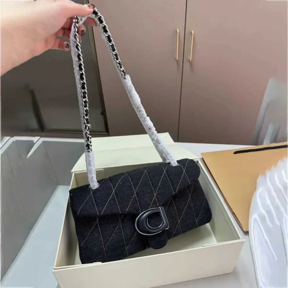 Mirror quality Designer all black chain Shoulder taby bag strap Luxurys handbag Womens Purse Clutch envelope Bag mens co ch Crossbody chain Bags 240415