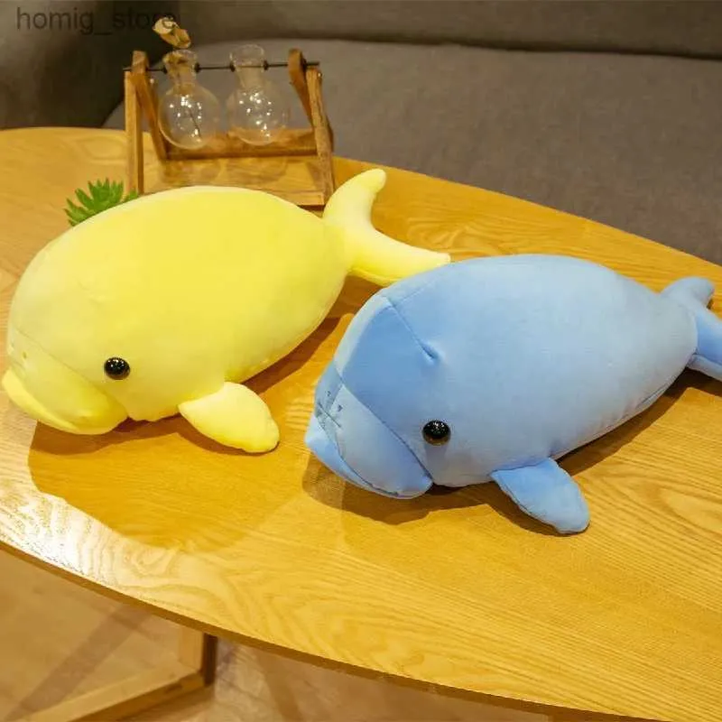 Plush Dolls Kawaii Creative Cartoon Lying Posture Manatee Plush Toy Ocean Doll Toy Child Baby Cute Toy Girlfriend Birthday Companion Gift Y240415