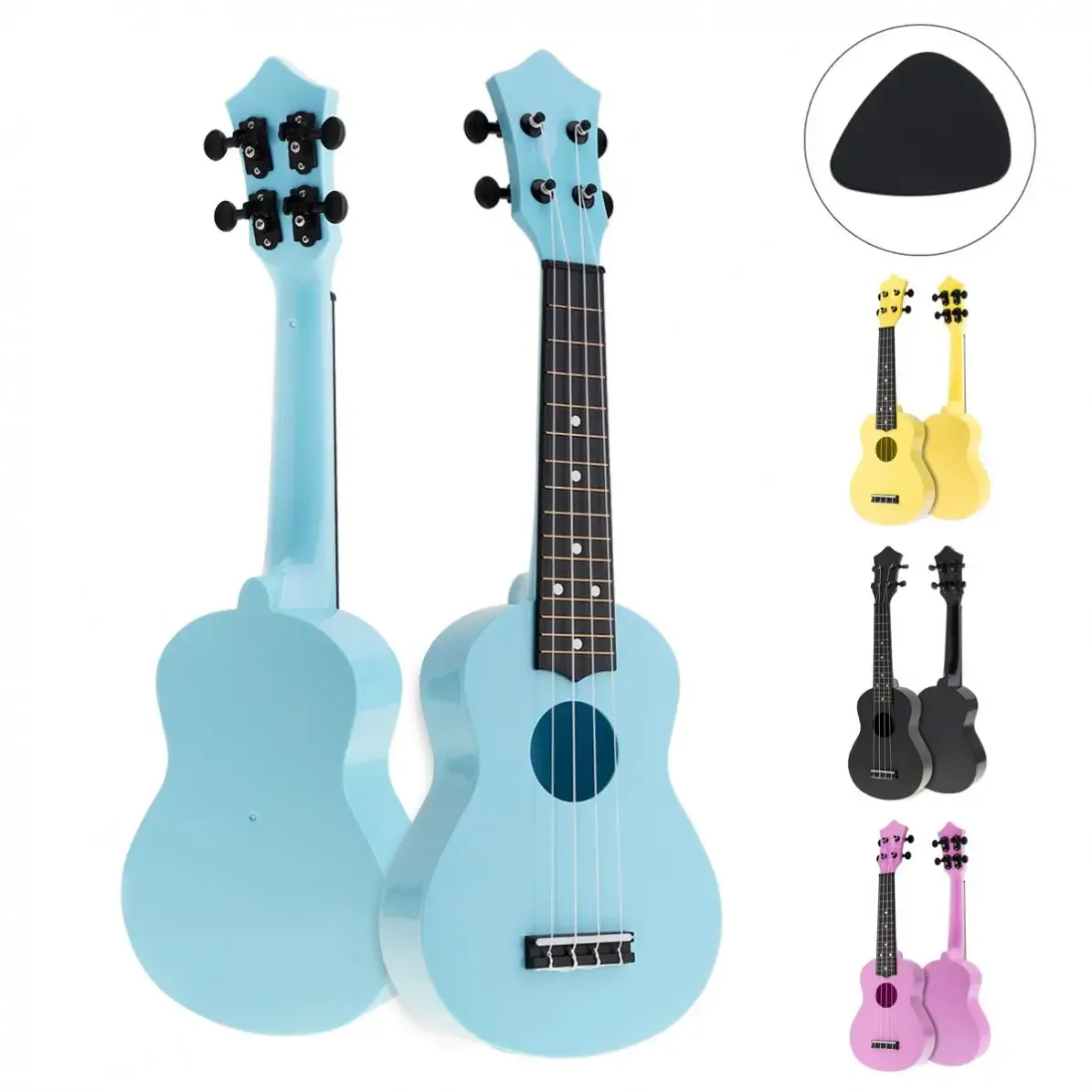 Kablolar 21 inç Profesyonel Renkli Akustik Ukulele UKE 4 Strings Hawaii Gitar Guitarra Çocuklar ve Müzik Yeni Başlayanlar İçin Enstrüman