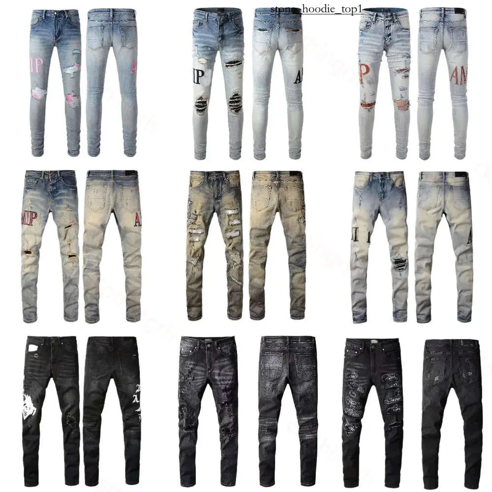 Amirir Jeans högkvalitativa lyxdesigner Jeans Street Trendy Rock Amirir Jeans Men Motocycle broderad Ksubi denim Pants Womens Soft Amirir Jeans 22 5422