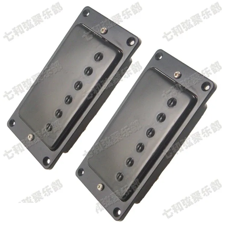 Gitaar Een set van 2 gitaar humbucker dubbele spoel pickups voor gitaar, brughals pickups (zwarte hoes met zwart frame)