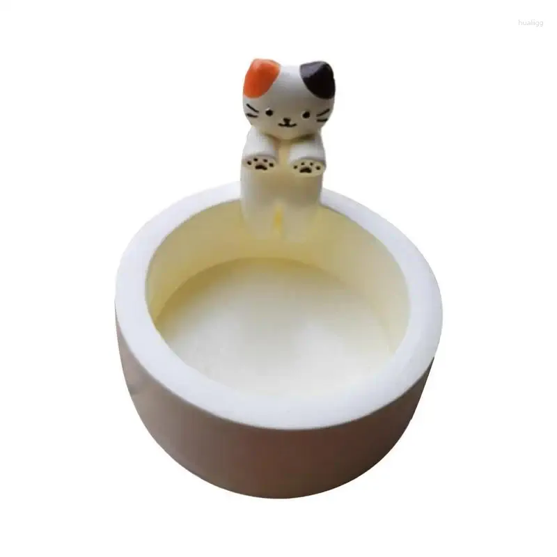 Candle Holders Kitten Holder Cartoon Warming Paws Candlestick White Pedestal Stand