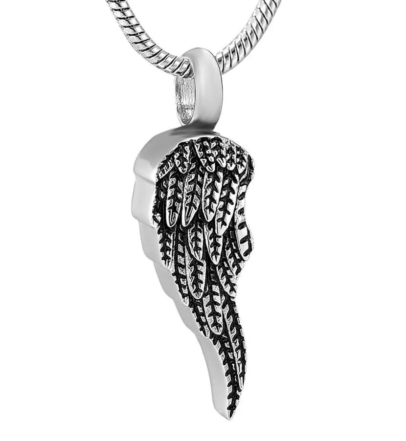 IJD12837 Mini Cremation Feather Part Memorial Keepsake Urn Necklace For Memorial Ash Funeral Jewelry Menwomen Holder Urn3144161