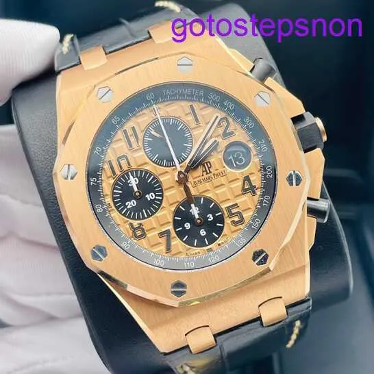 Designer AP Wrist Watch Royal Oak Offshore Series Mens Watches 42mm Diameter Precision Steel 18K Rose Gold Gentleman Leisure Luxury Watch 26470or.OO.A002CR.01