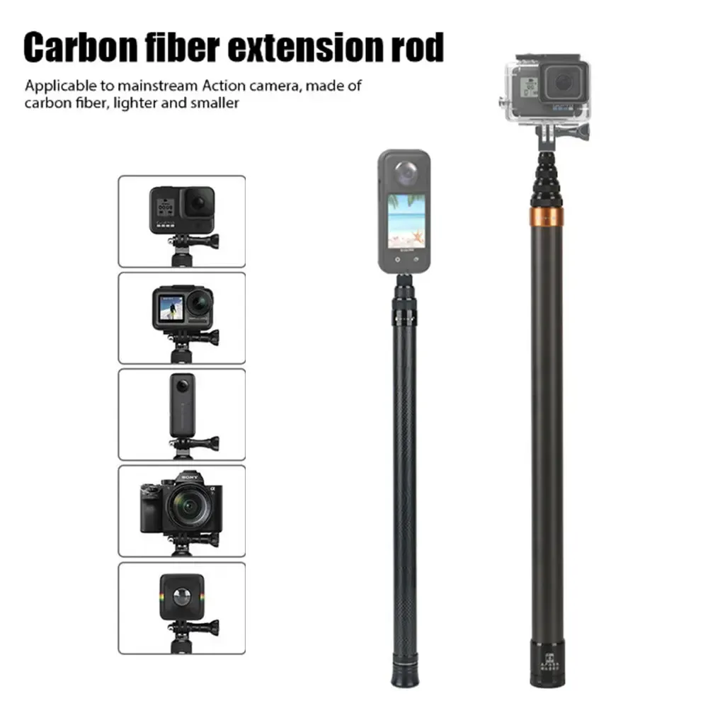 Sticks 300 cm Super Long Fibre en carbone Stick Selfie invisible pour Insta360 x3 / Action 3 / GoPro 12 11 10 9 8 Stick Selfie Stick