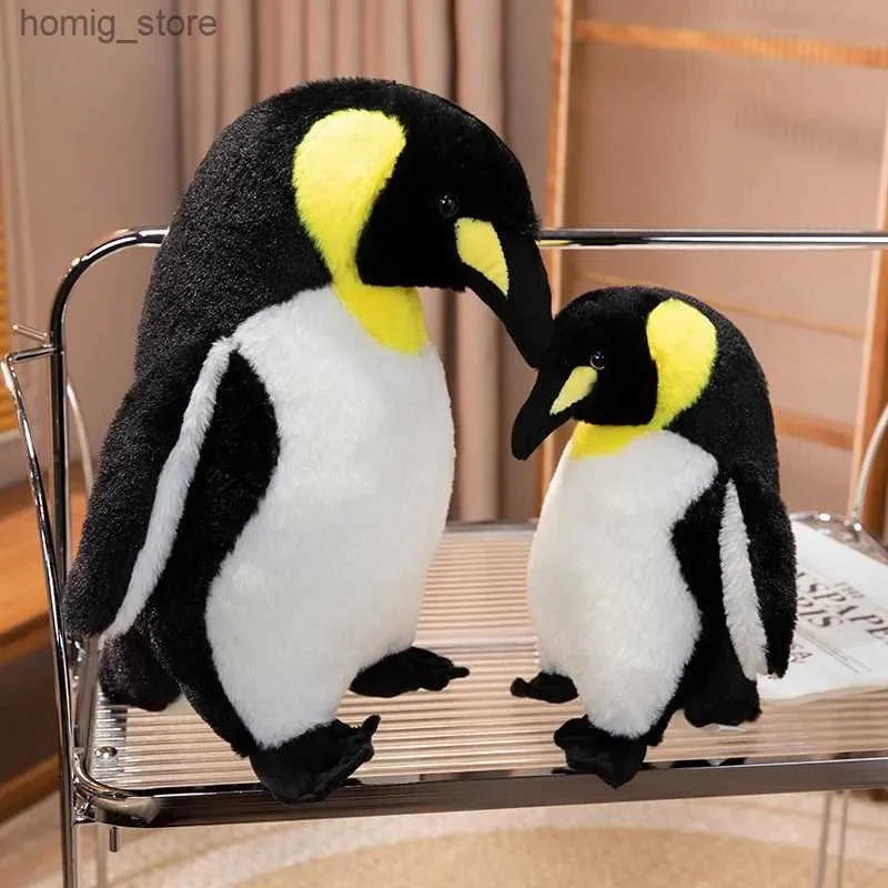 Plüschpuppen lebensee Pinguin Plüschspielzeugsimulation niedliche Penguin -Familie Stofftiere Reallife Antarktis Marine Tiergefüllte Puppen Y240415