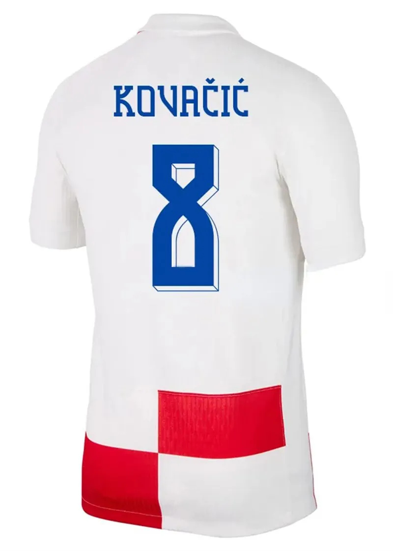 Croatian National Team Soccer Jersey Men Short Sleeve Polyester