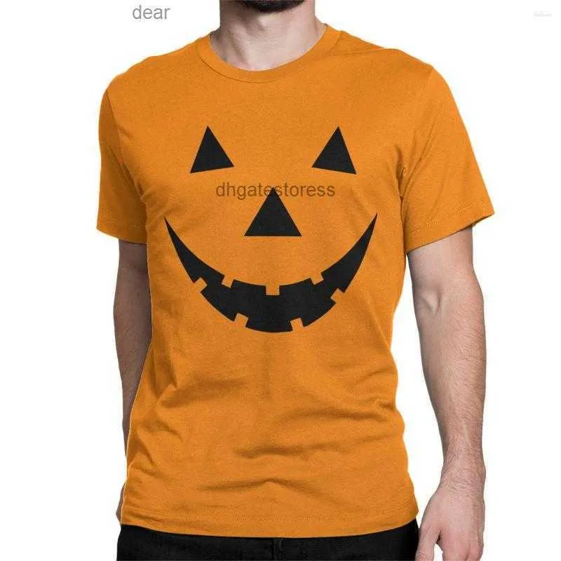 Mens T Shirts Halloween Pumpkin Face T-Shirts Men Women Horror Ghost Casual Pure Cotton Tee Shirt Short Sleeve Plus Size Clothes