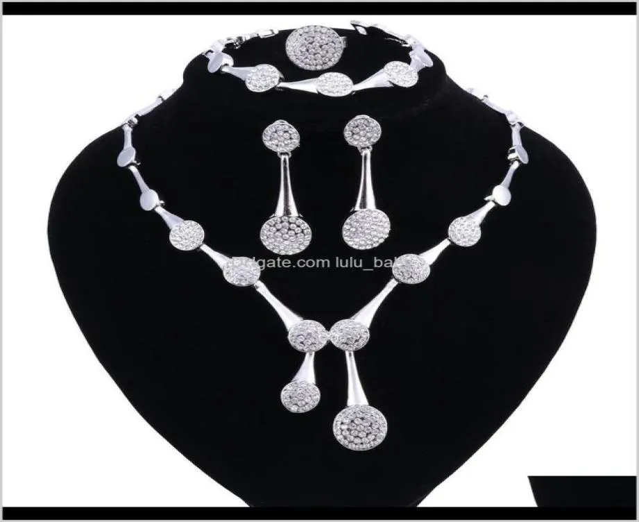 Bracelet Drop Livrot 2021 African Perles Jewelry Crystal Wedding Collier Oreurs Set Set Vêtements Womens Accessoires Bridal 8669655