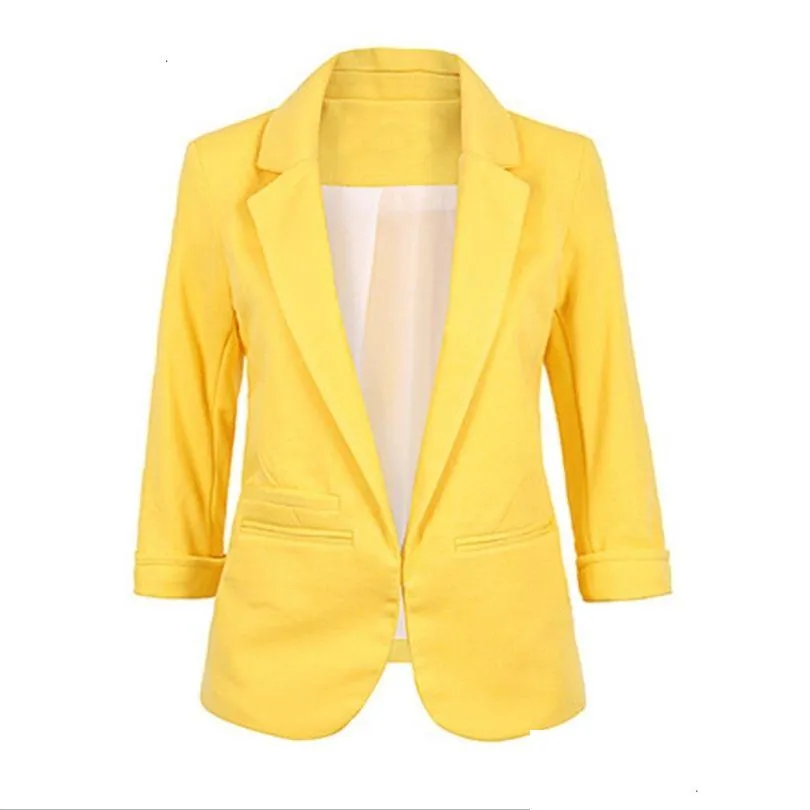 Damskie garnitury Blazery otwarte front nacięte Blazer Autumn Kobiety Formalne kurtki biuro Praca Slim Fit White Ladies 11 Kolory Rozmiar Sxxl C Dhsrz