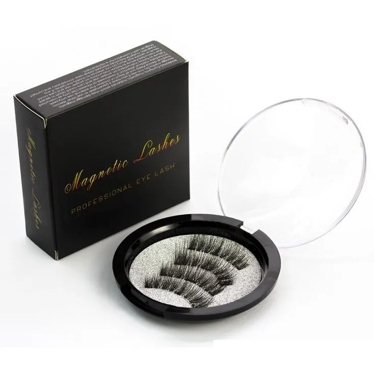 Triple Magnet Wimpern 3D Magnetische Wimpern natürliche falsche handgefertigte falsche Wimpern gefälschte Wimpern Ausdehnung Kleber Frei 3D Lashes zz