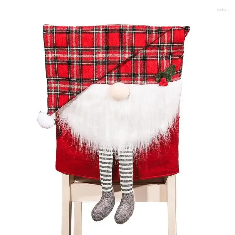 Couvoirs de chaise de Noël de décoration de fête |Santa Claus Back Faceless Doll Protector Hlebcovers pour Remov