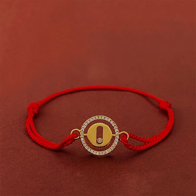 Högkvalitativt varumärke Jewerlry Handmade Line Armband för kvinnor flyttar Diamond Circle Pendant Armband