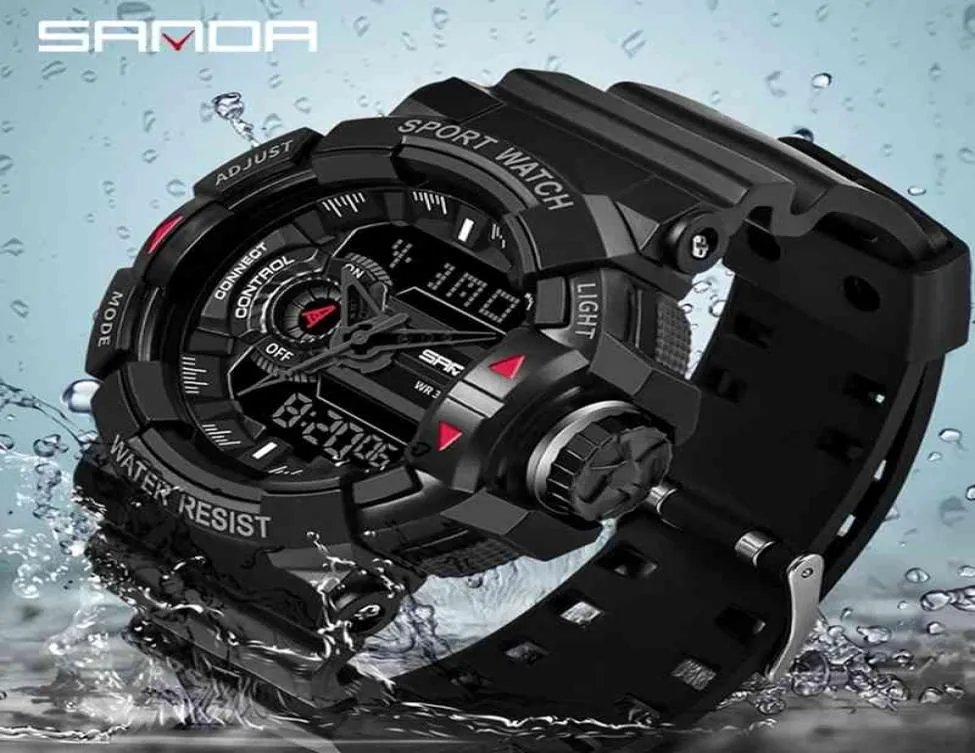 SANDA WOJSKI MENSIM039S WATCH MARKA LUXURY WODY ODPOWIEDNIE SPORT SPORTWATNY Kwarcowy Zegar Męski Zegarek Relogio Masculino 5992881612