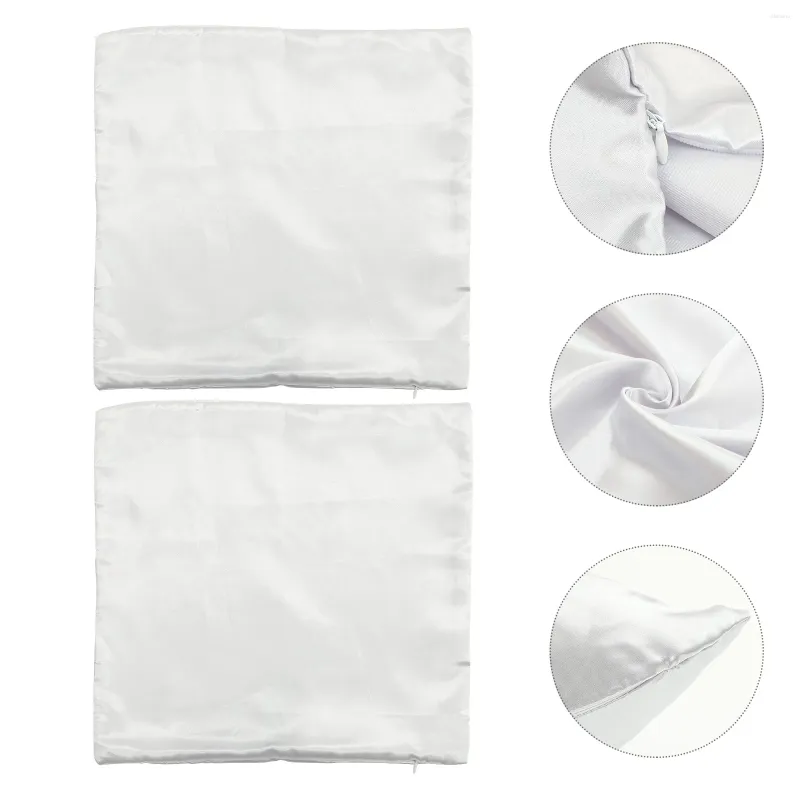 Kudde 2 PCS Imitation Silk Kudde Case Pillow Case Faux Throw täcker prydnadsskydd Satin silkeslen