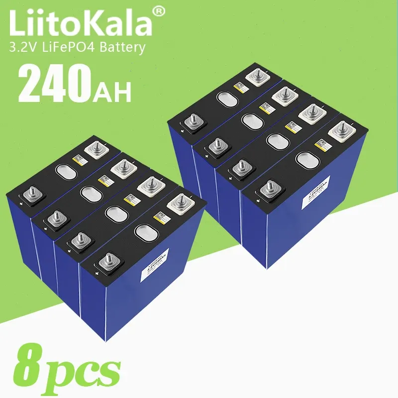 8pcs liitokala 3.2V LIFEPO4 240AH Lítio fosfato de fosfato Cell Recarregável Terno de bateria 12V 24V 48V 230AH EV YACHT Boat Boat