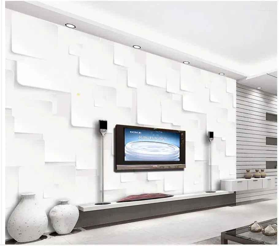 Papéis de parede personalizados de qualquer tamanho de parede mural 3D Arte da geometria tridimensional para a sala de estar grande pintura