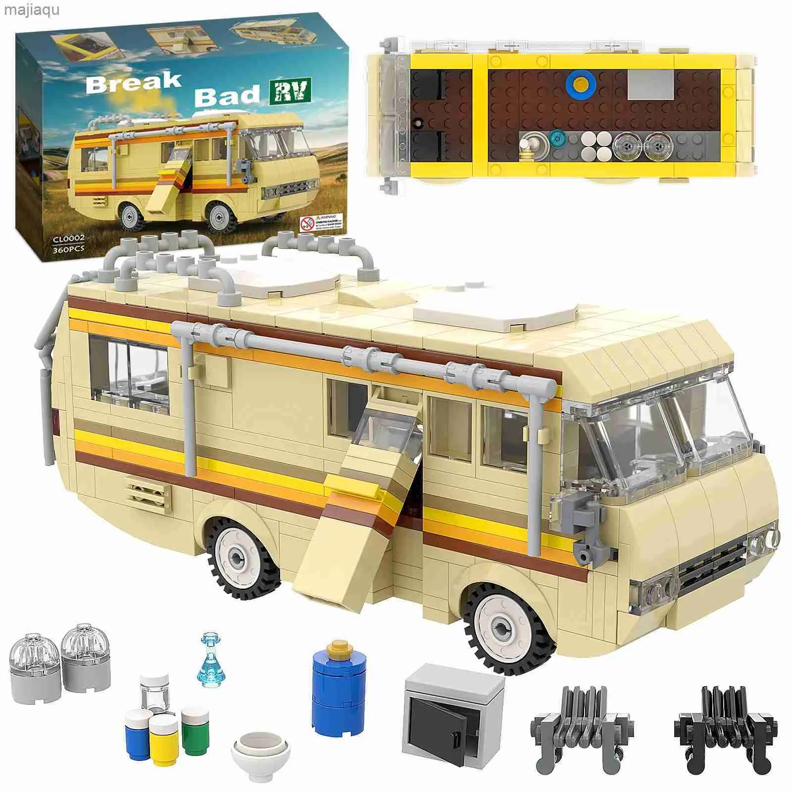 変換玩具ロボット360pcs Break Bad RV Building Kit Creative Van House Camper Toys BuildingBlockSdiy Building Set Toy for Kids Adultl2404