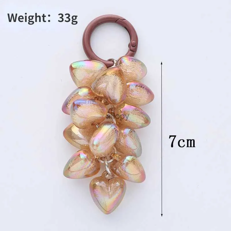 Keychains Lonyards bonbons coeur coloré acrylique pendentif portefeuille mignon avec des accessoires de perles de coeur de couleur petite et fraîche