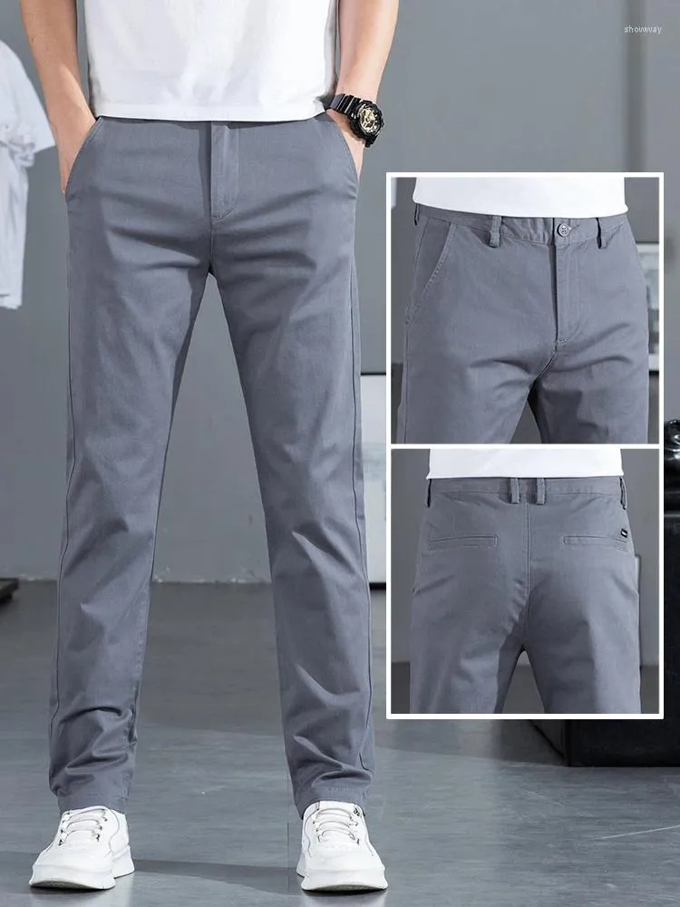 Men's Suits Spring And Autumn Season Slim Fit Straight Tube Elastic Loose Pure Cotton Versatile Suit Pants For Long 5638