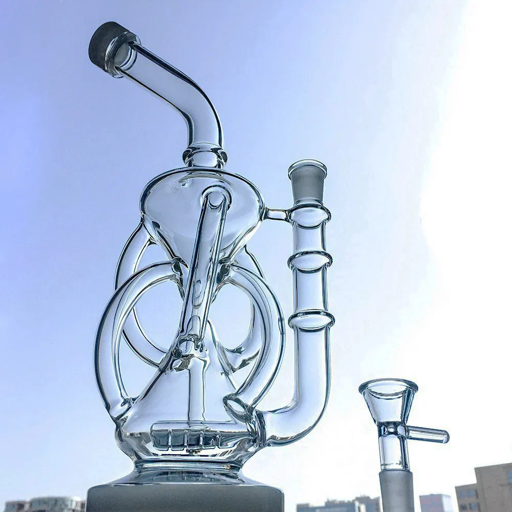 11 inch heldere glazen bong met glazen kom inline percolator 5 mm dikte waterpijp recycler 14 mm vrouwelijke gewricht DGC1236