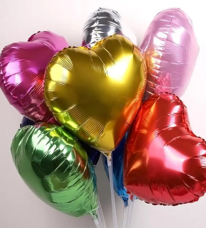 50pcs 18 polegadas Coração Helium Balão rosa vermelho azul verde Purple ouro prata prata decoração Balão Escolha Color57058568