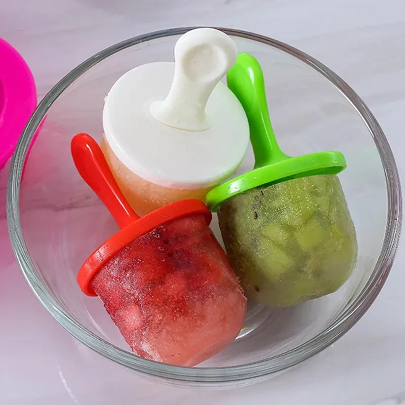 Eiscreme -Eis Pops Form tragbarer Lebensmittel Eis Eis am Stiel -Formball -Maker Baby DIY Food Supplement Werkzeuge Obst Shake Accessoires