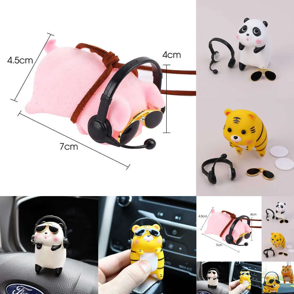 Nouvelle mise à jour Pendre de voiture animale mignonne Panda Pig Tiger Style Auto Miroir Swing Pendant Creative Car Decoraction Accessoires intérieurs