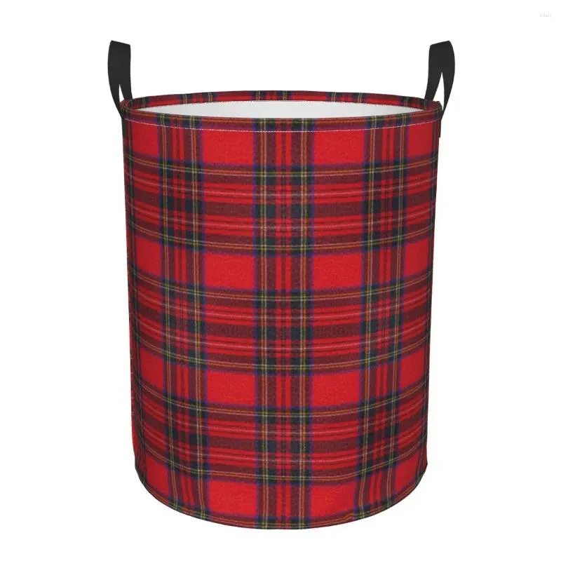 Borse per lavanderia in pelle Royal Stewart Tartan Basket sporco Organizzatore per la casa impermeabile Abbigliamento per bambini