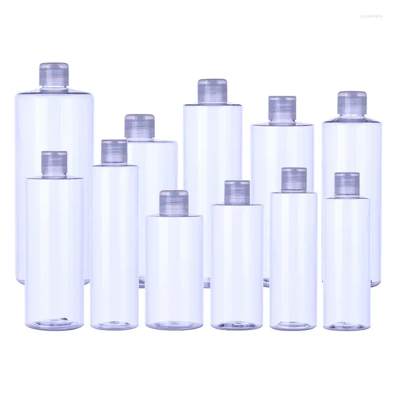 Storage Bottles 1Pcs 240/1000ml Transparent PET Refillable Flat Shoulder Toner Empty Bottle Travel Convenient Hydrosol Bottling