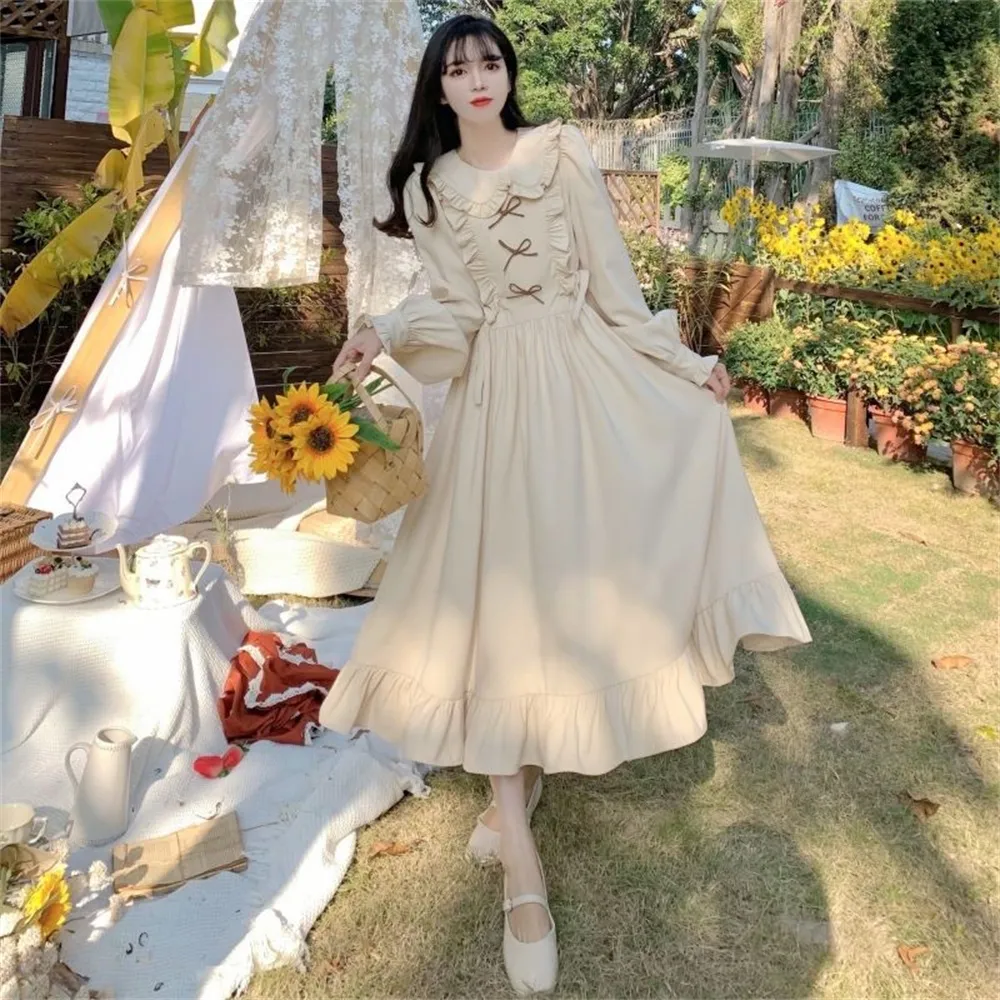 fashion dress korea Korean Style] Off-white Blue Flowy Chiffon Short Dress – Ordicle