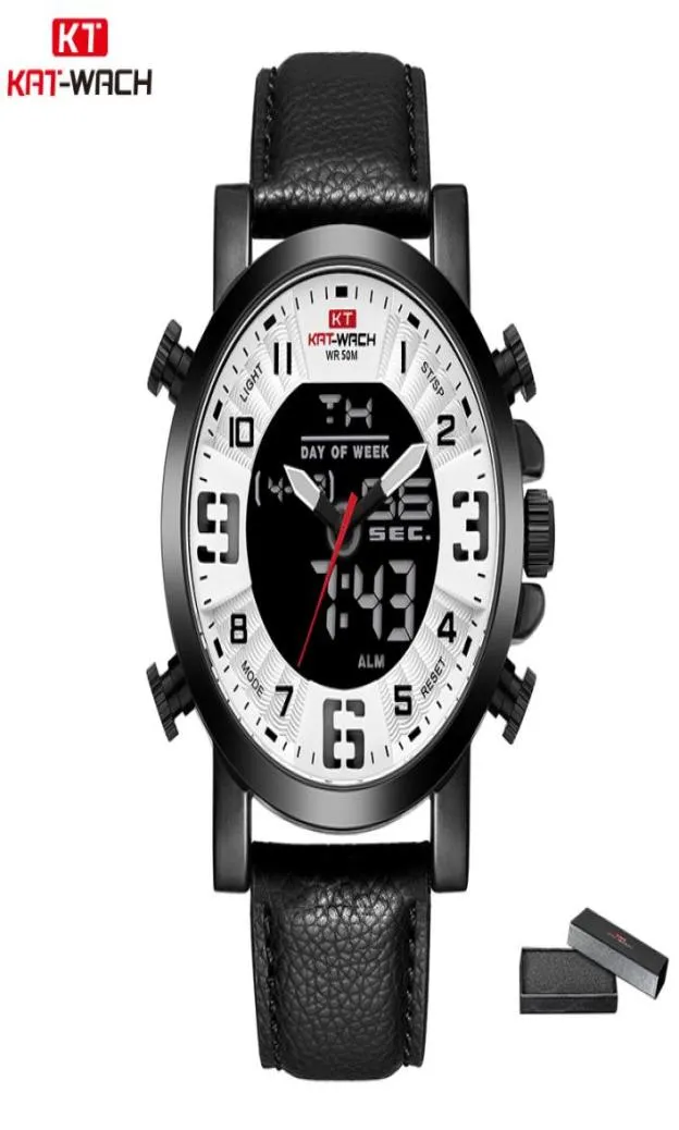 Top Brand Watchs Men Leather Band Wristwatch Men Men de luxe Brand Quartz Corloge de montre Chronograph Chronograph Black KT18451184229