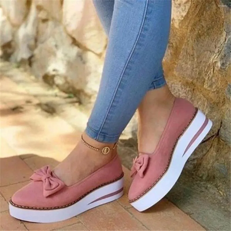 Chaussures de fitness hkxn Spring Women Flats 2024 Slip on Casual Homs Toivas Bow Bottom Bottom Lazy Loafers Femme Espadrilles T