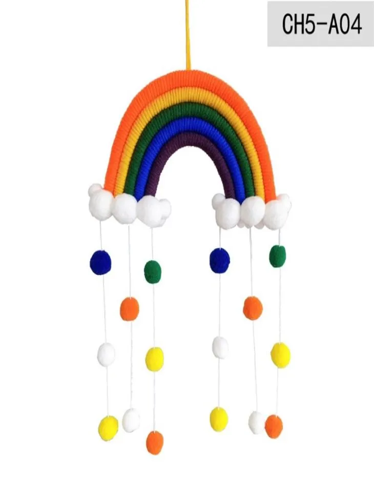 Rainbow Baby Room Decoration Manual Weave Cloud Ball Pendants Kids Room Wall Hanging Home Children Cute Multi Color 14jy G29396824