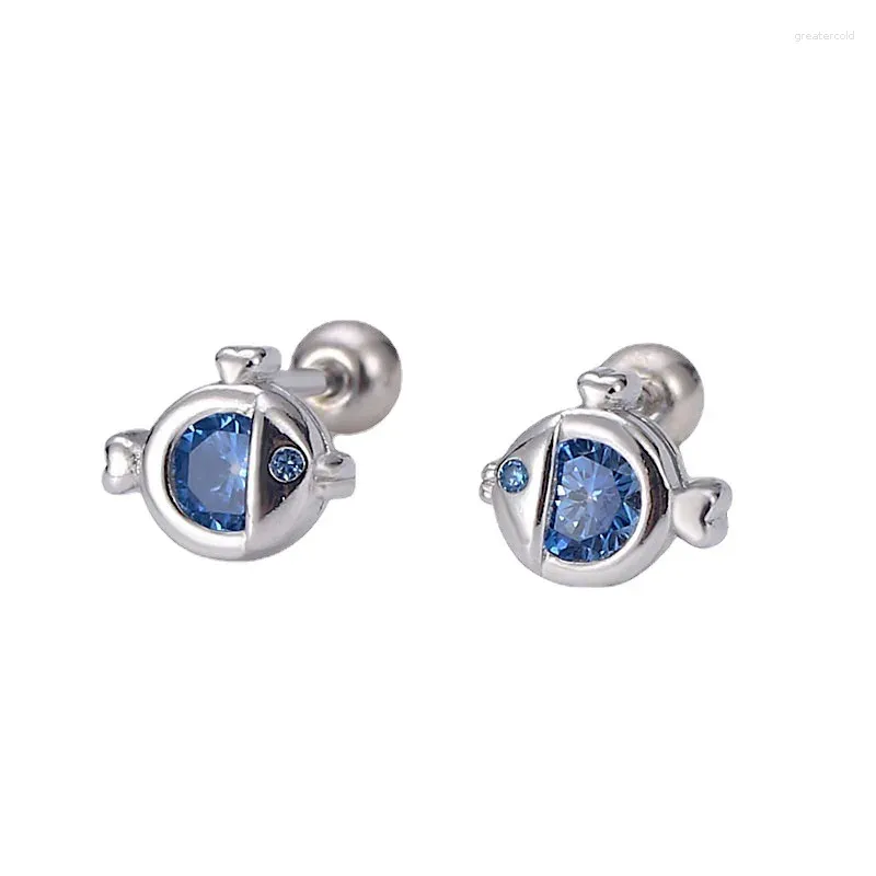 Orecchini per borchie UNIORSJ REALE 925 Gioielli in argento sterling adorabile piccolo pesce per donne Regali per bambini