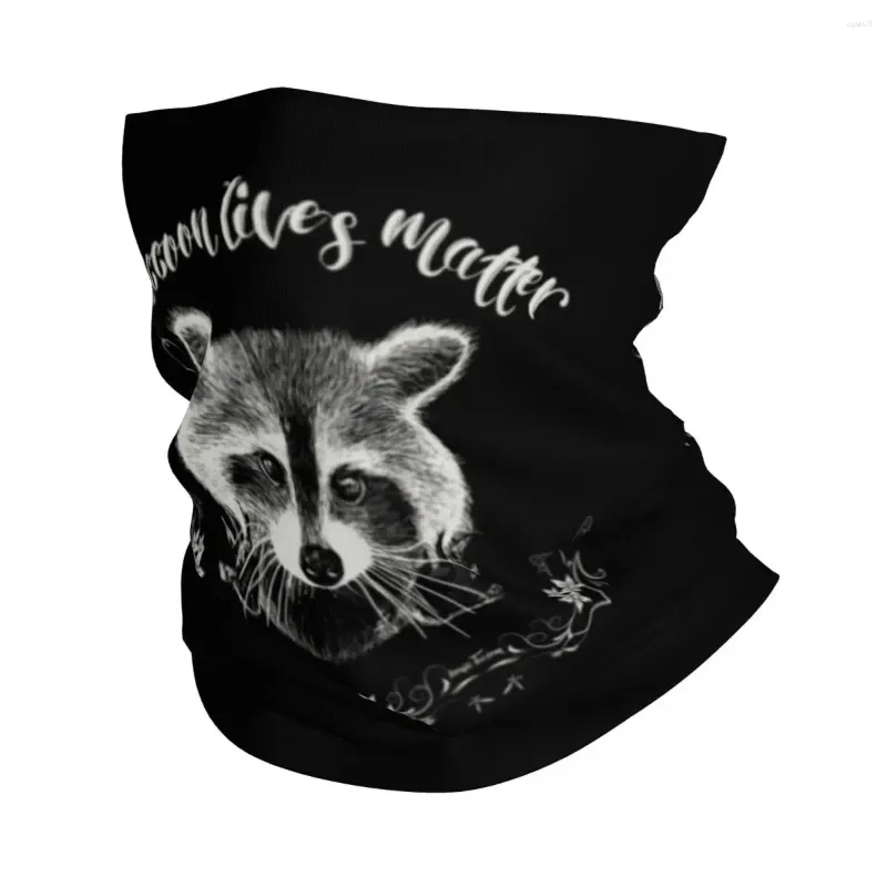 Bandanas Raccoon Lives Matter Ikoniczne bandana zimowa szyja cieplejsza wiatroodporna opakowanie twarz szalik do narciarstwa Panda Racoon Gaiter Głowna opaska