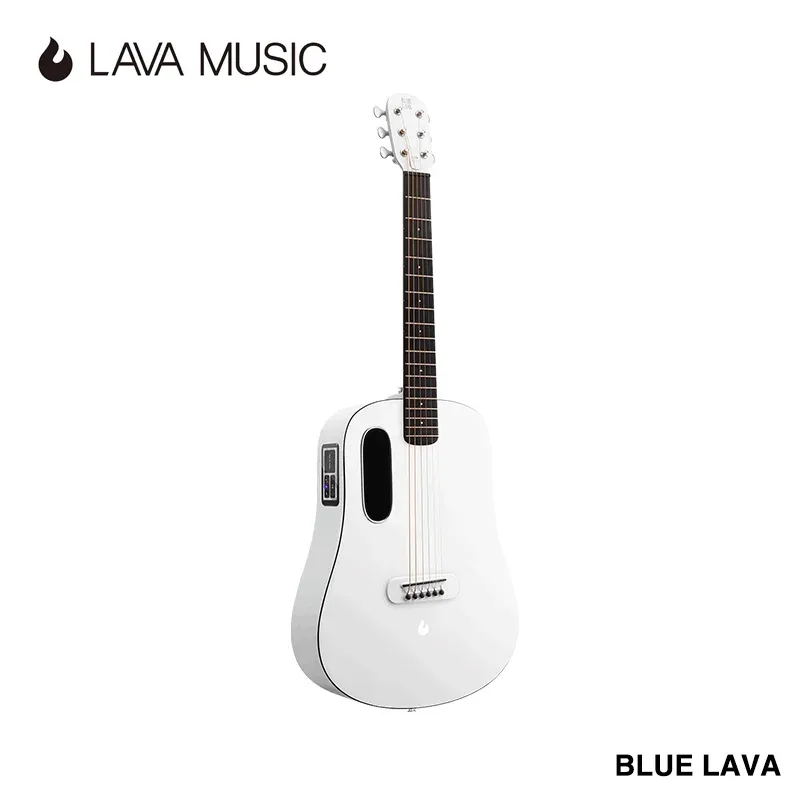 Pinnar Blue Lava SmartGuitar, akustisk gitarr med tuner, inspelning och slå funktioner, flera prestationseffekter