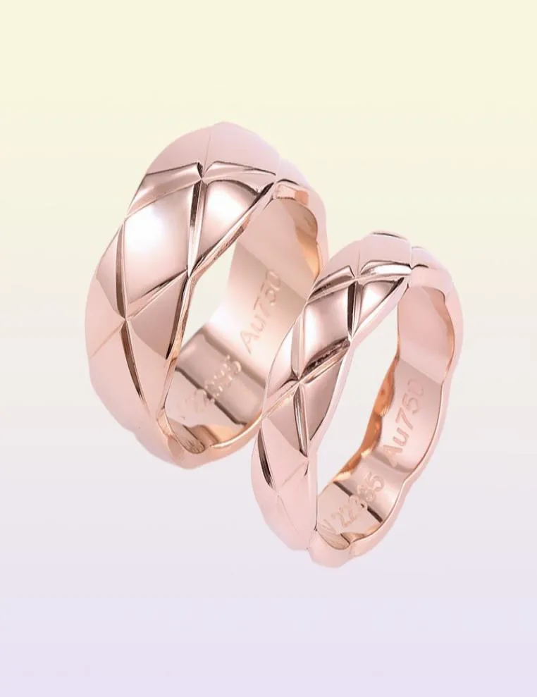 2022 Aço inoxidável 18K Gold Love Band Rings Homens Mulheres Casal Jóias de Ring de Luxo com Stamp Dia dos Namorados GI8585826