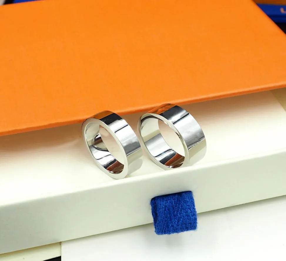 Designers Ring For Men Titanium Steel Silver Anneaux Engagements pour femmes Bijoux Luxurys Love Ring Letter Heanpok 22053001R4503702