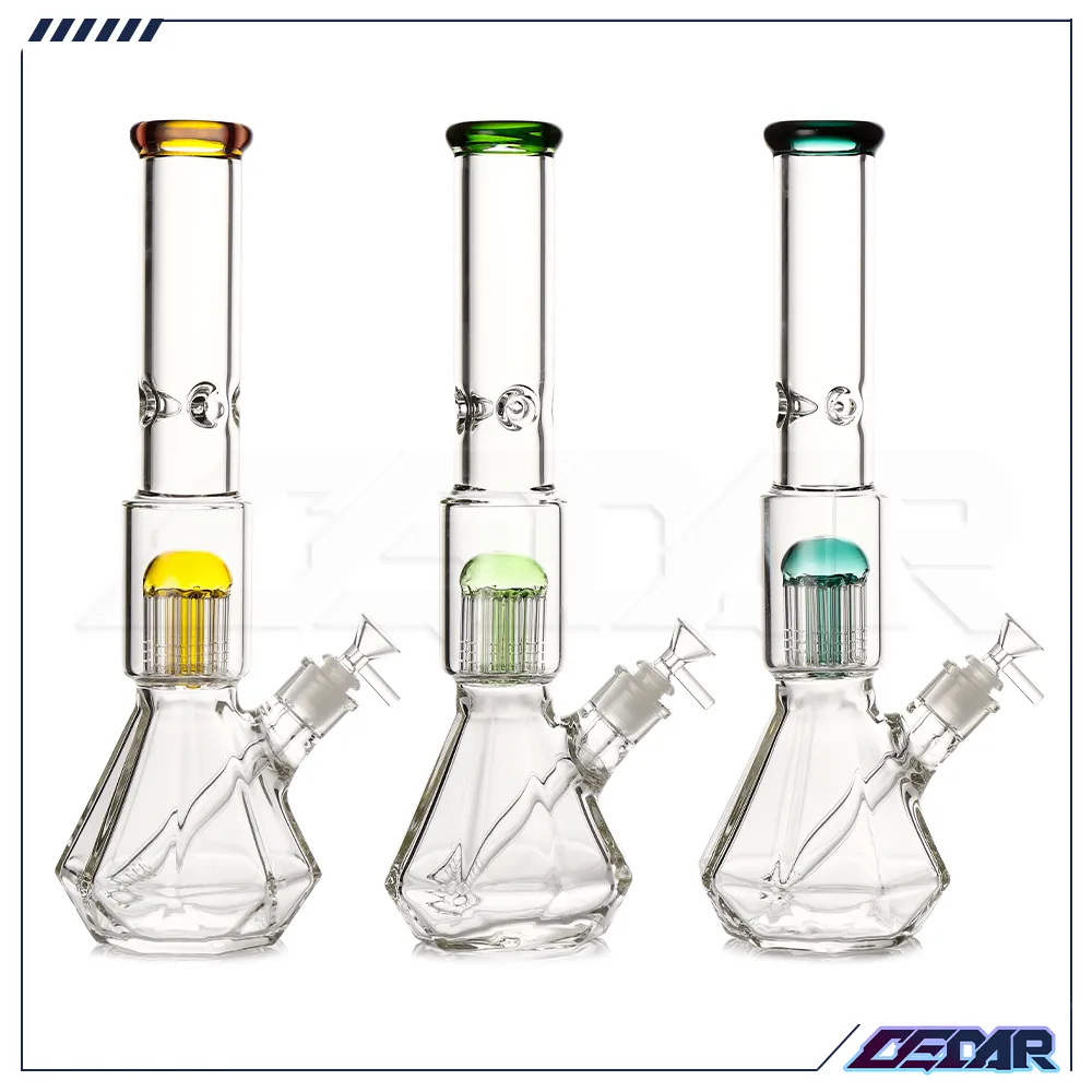 15,9 polegadas Borossilicate Hookah Pipes Bongs de vidro para fumar Pyrex Glass Smoking Water Pipe com tigela de 14 mm