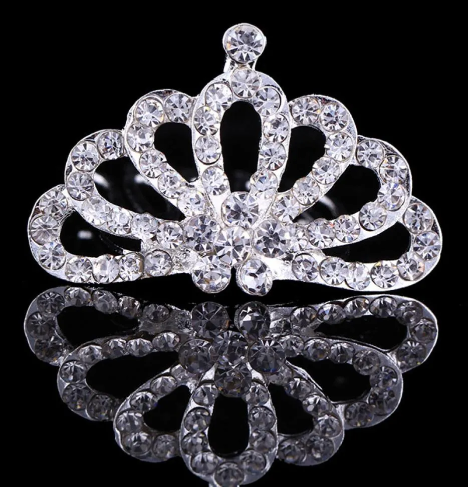 2021 glänsande strass hårklämma små flickor diadem krona tiara barn huvud smycken tillbehör för ornament baby hårpin9725286