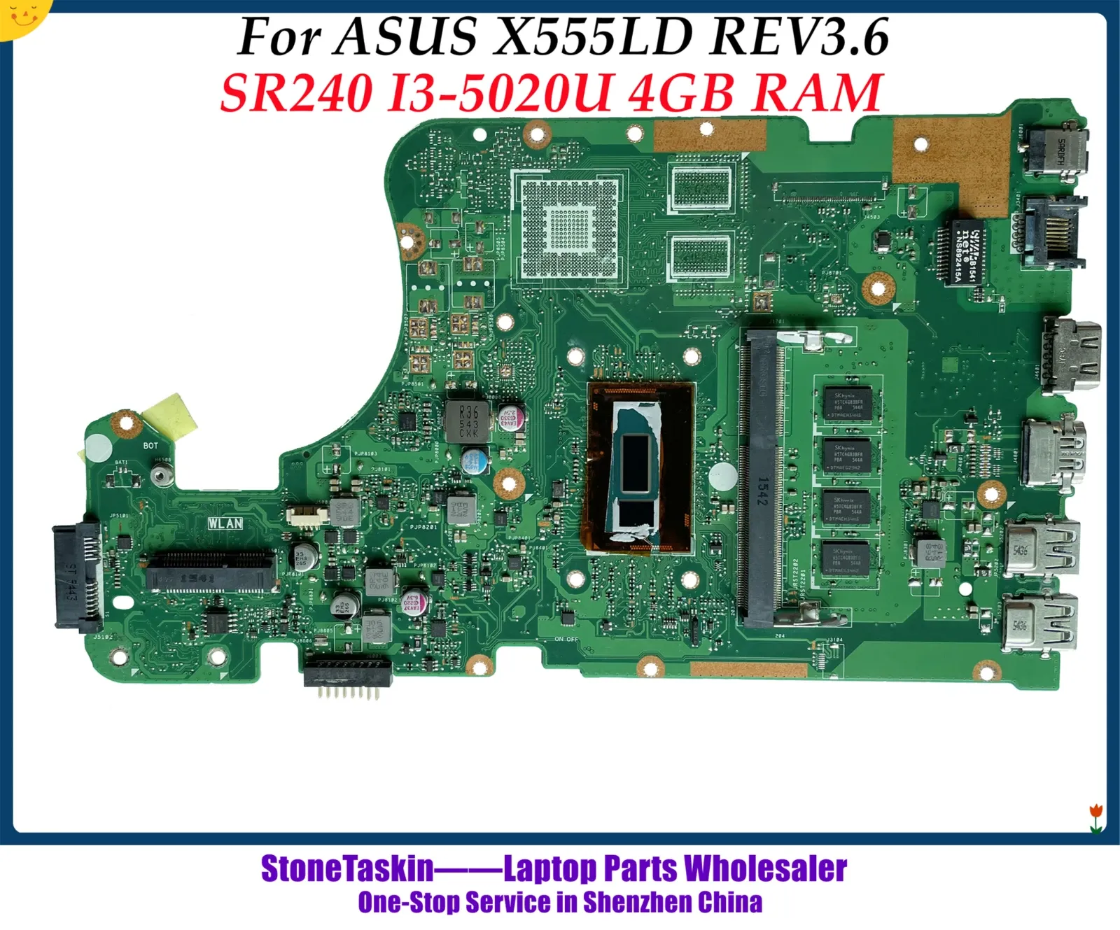 ASUS X555LD REV3.6メインボードSR240 I35020U 4GB RAMラップトップマザーボード100％完全にテストされたマザーボード高品質