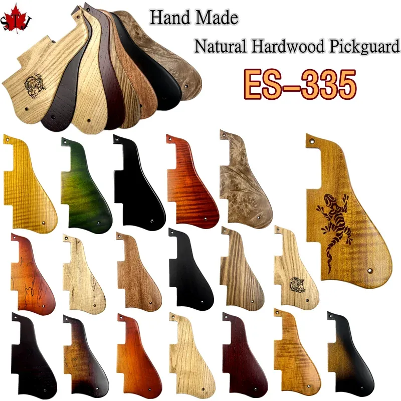 Cables High quality hand made Natural hardwood Pickguard for ES335 Guitar Replacement Parts accessories