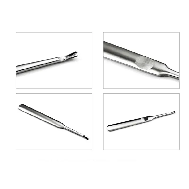 2024 Stainless Steel Cuticle Remover Silver Dead Skin Cuticle Pusher Trimmer Pedicure Nail Tools Thickened Concave Handle Push Knife for