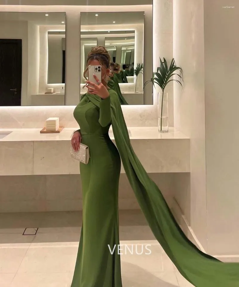 Abiti da festa occasione formale cinghie di cappuccio verde cinghie abiti da sposa asimmetrici senza spalline eleganti e belli per wome