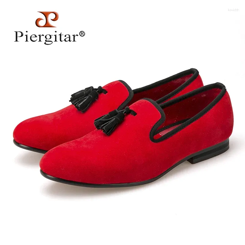 Casual Shoes 2024 Arrival Velvet Men Exquisite Black Tassel Smoking Slipper Flats Size US 4-14