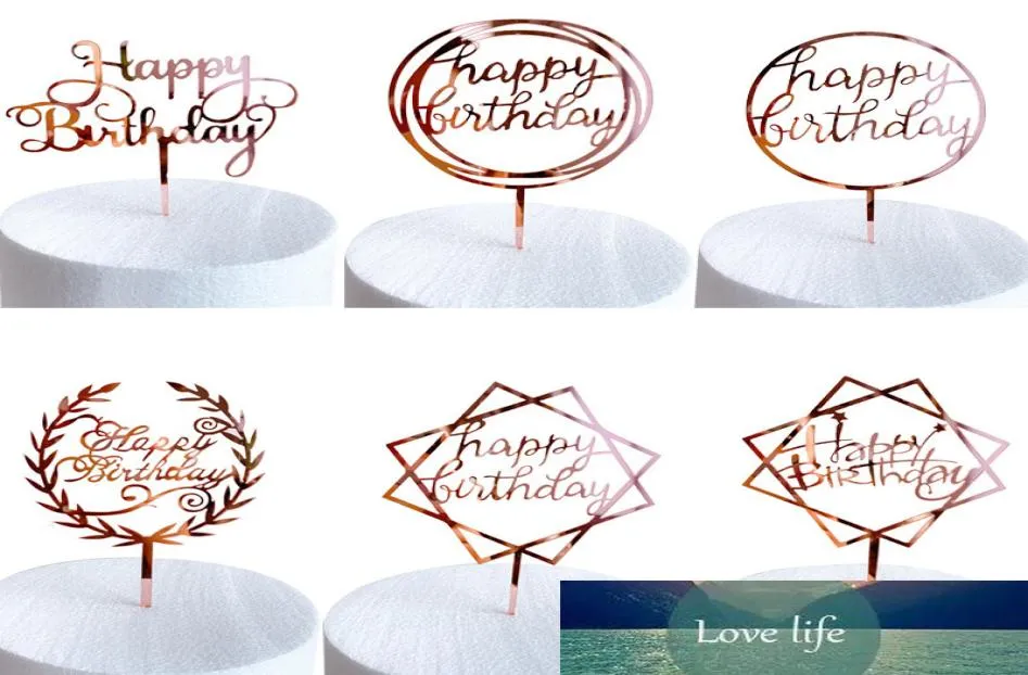 Acryl Rose Gold English Tort Birthday Topper Dekorowanie Dekoracja Dekoracja Dekoracja na baby shower 7250332