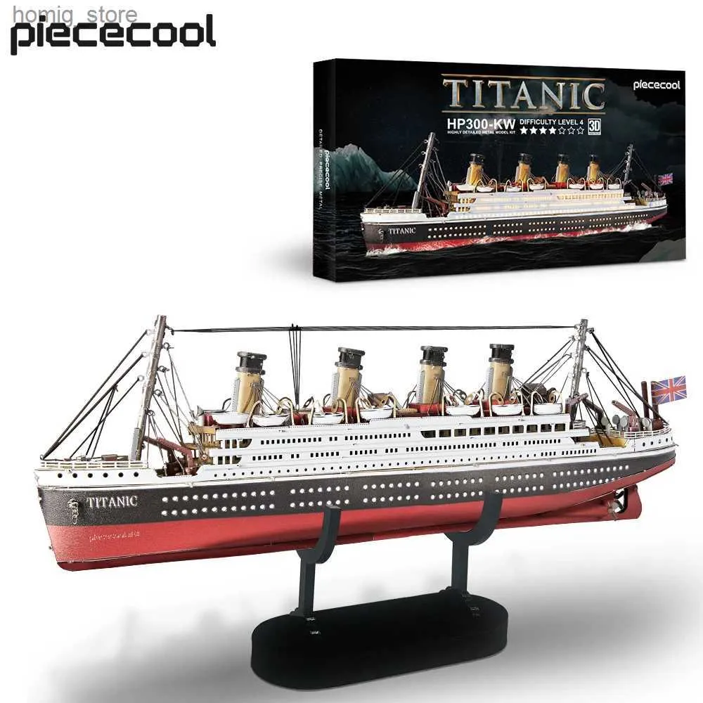 3D Puzzles Piececool Model Building Kits Titanic Ship Puzzle 3D Metal Jigsaw Diy Toys For Adult Birthday Presents 226 st Y240415